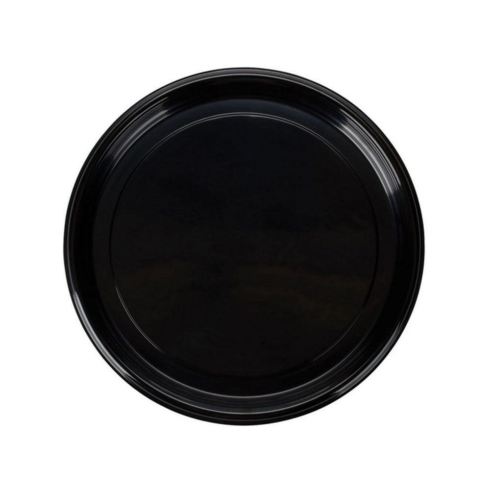 7610TF Black 16" Round Plastic Tray 25/cs