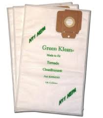 880 Green Klean White H11 HEPA Fleece Filter Bag for Tornado Vacuums 10/cs
