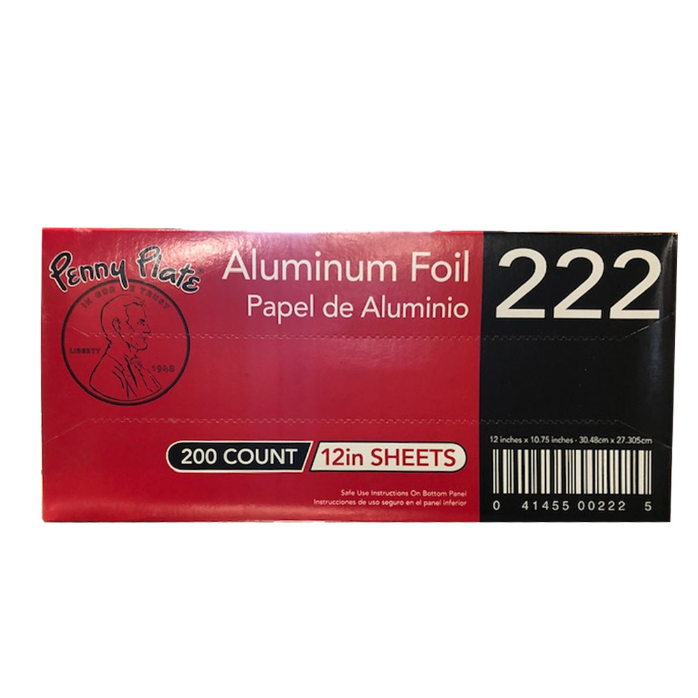 222 Aluminum 12"x10.75" Foil Sheets 12/200 cs
