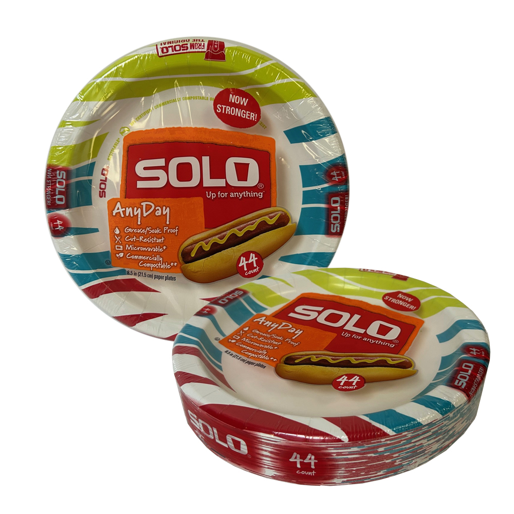 RD9P-K1277 Any Day 8.5" Wavy Tropical Lush Paper  Plate 12/44 cs