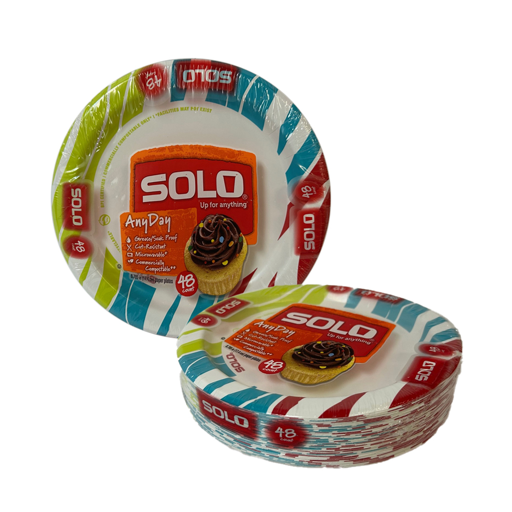 RD7P-K1301 Any Day 7" Wavy Tropical Lush Paper    Plate 12/48 cs