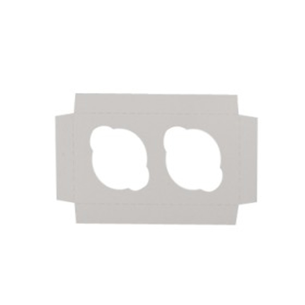 84CI Cupcake Insert 7 15/16"x3 15/16"x7/8" White 2 Cavity Recycled Cardboard 100/cs