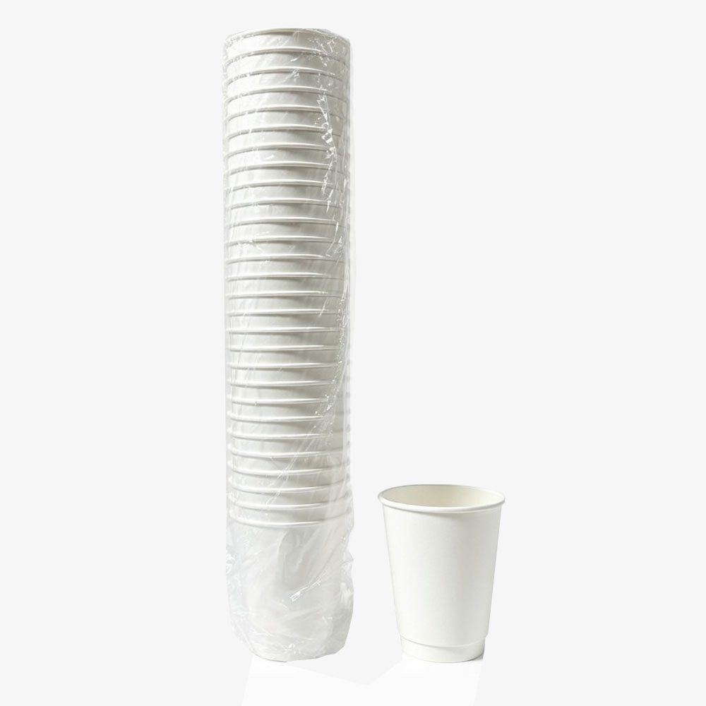 SDR12 White 12 oz. Double Wall Paper Hot Cup 20/30cs