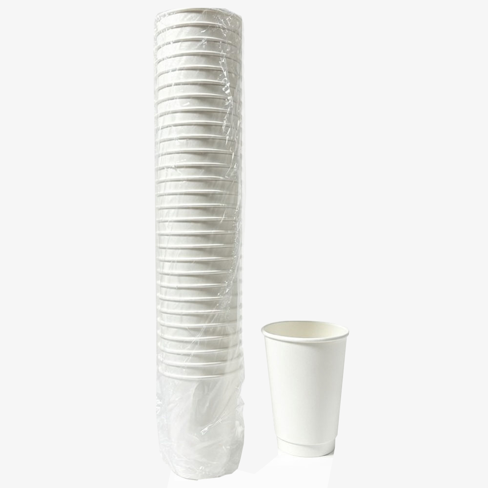 SDR16 White 16 oz. Double Wall Paper Hot Cup 20/30cs