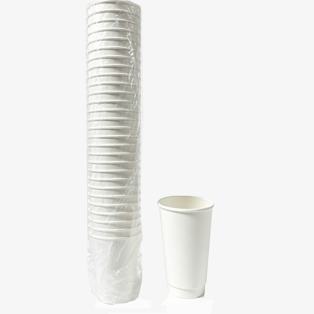 SDR20 White 20 oz. Double Wall Paper Hot Cup 20/30cs