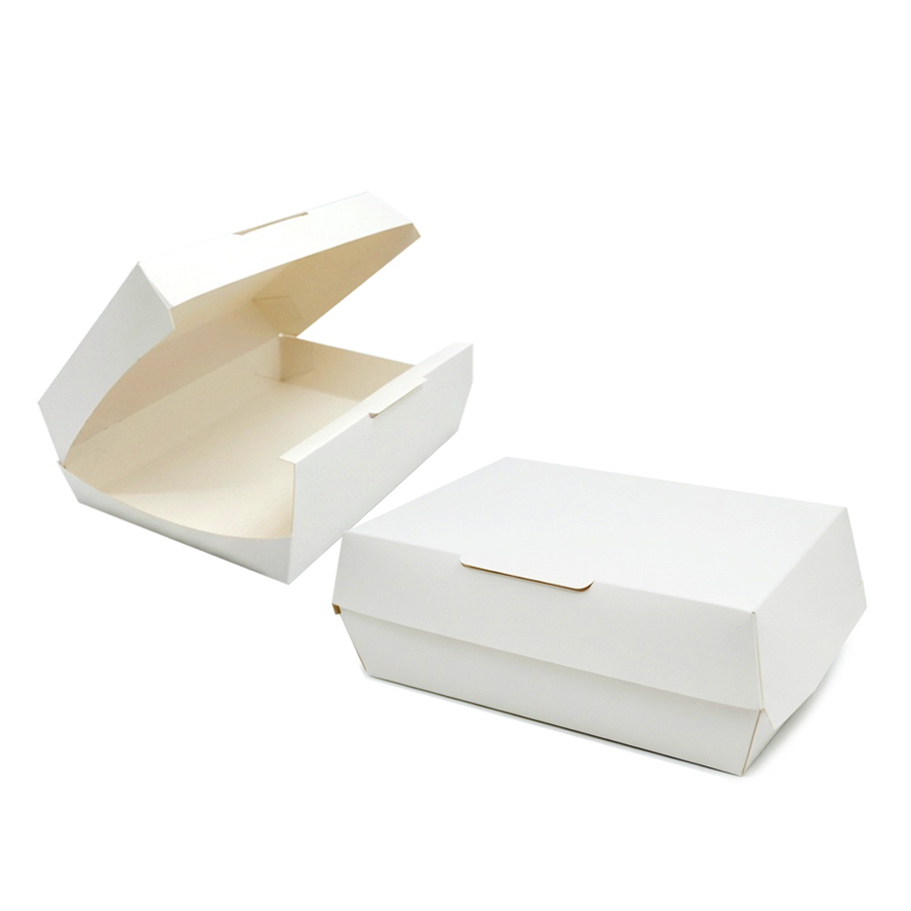9075 White 6.5"x4" Double Hot Dog Hinged Box 400/cs