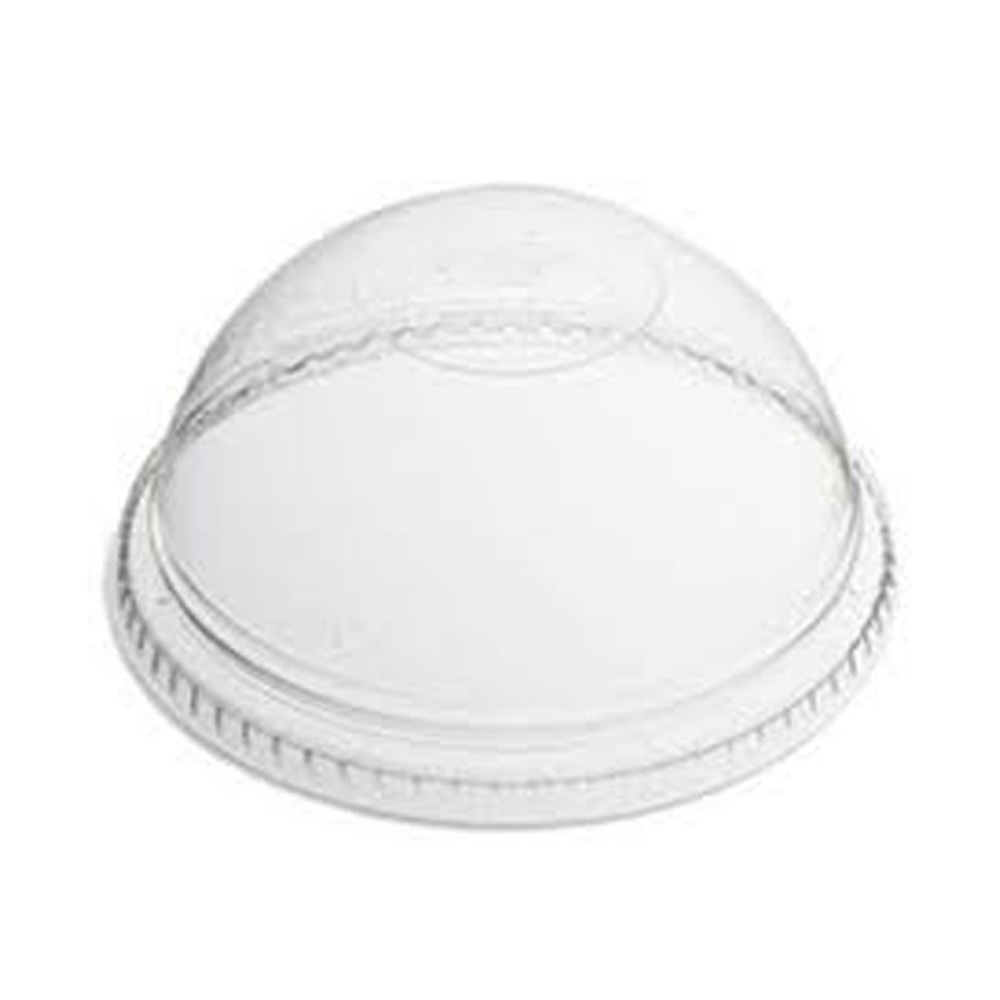 DLGC16/24NH Greenware Clear 16/24 oz. Compostable Dome Lid w/No Hole 10/100 cs - DLGC16/24NH CL DM LID NO HOLE