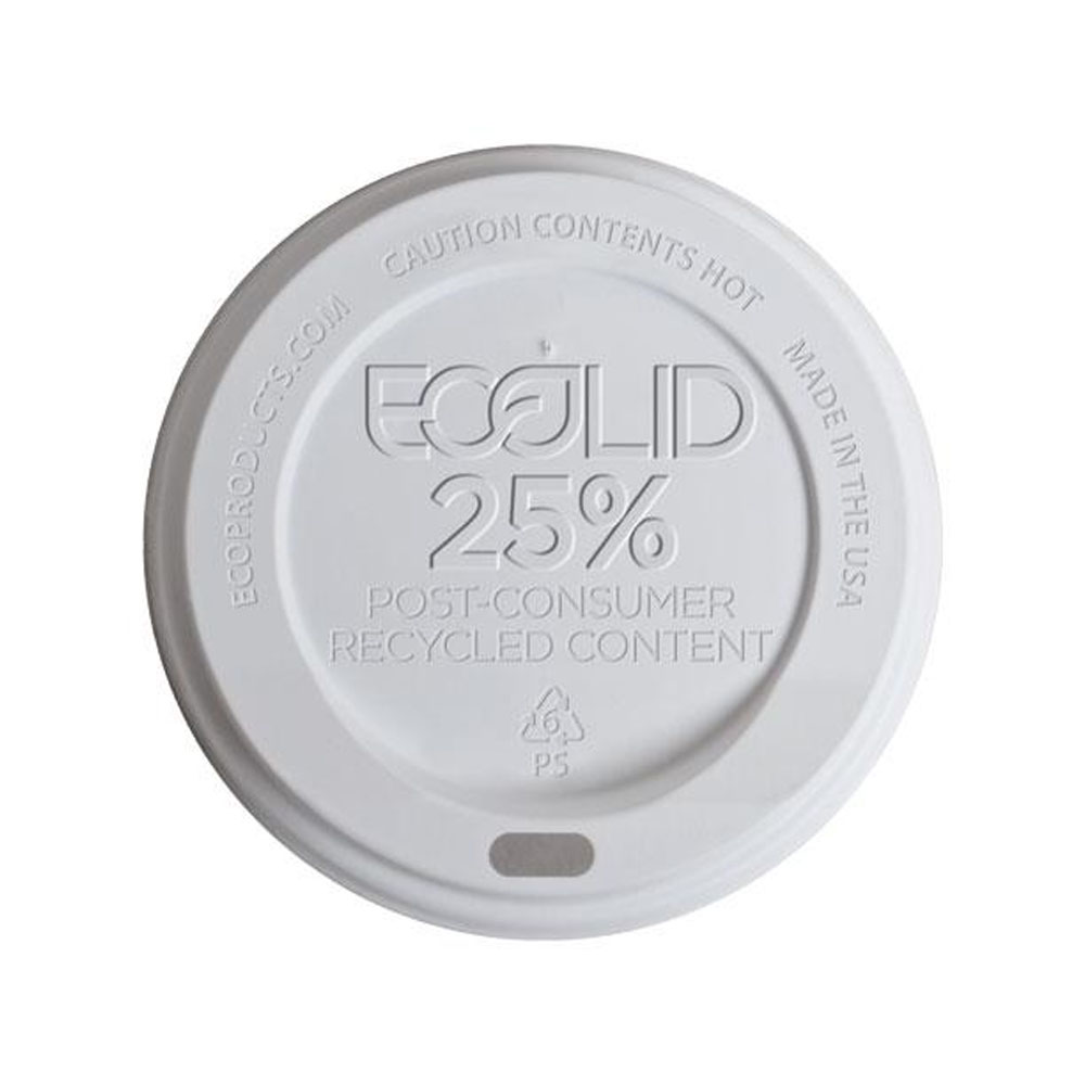 EP-HL16-WR EcoLid White 10-20 oz. 25% Recycled HotCup Lid 10/100 cs
