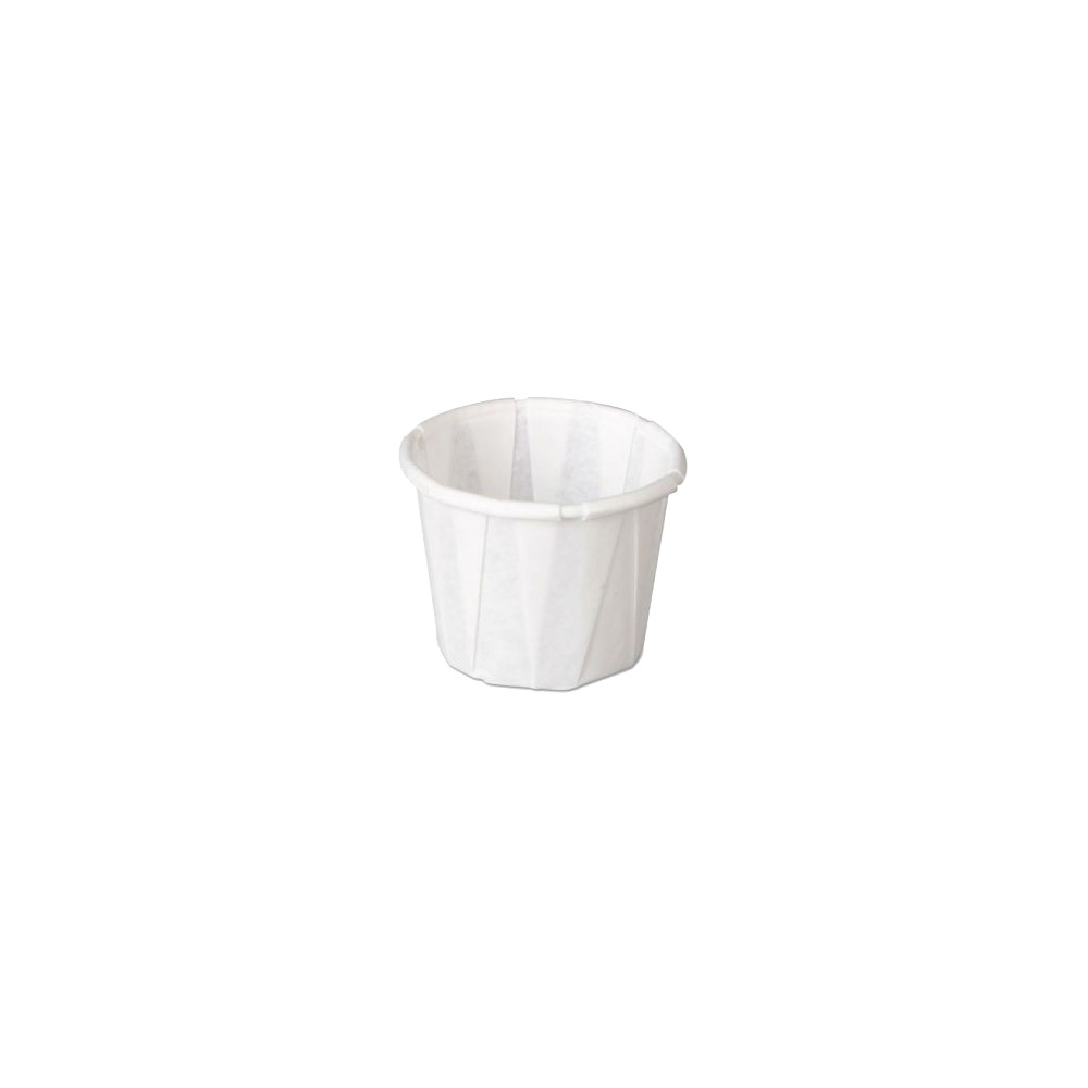 F050 White .5 oz. Pleated Paper Portion Cup 20/250 cs