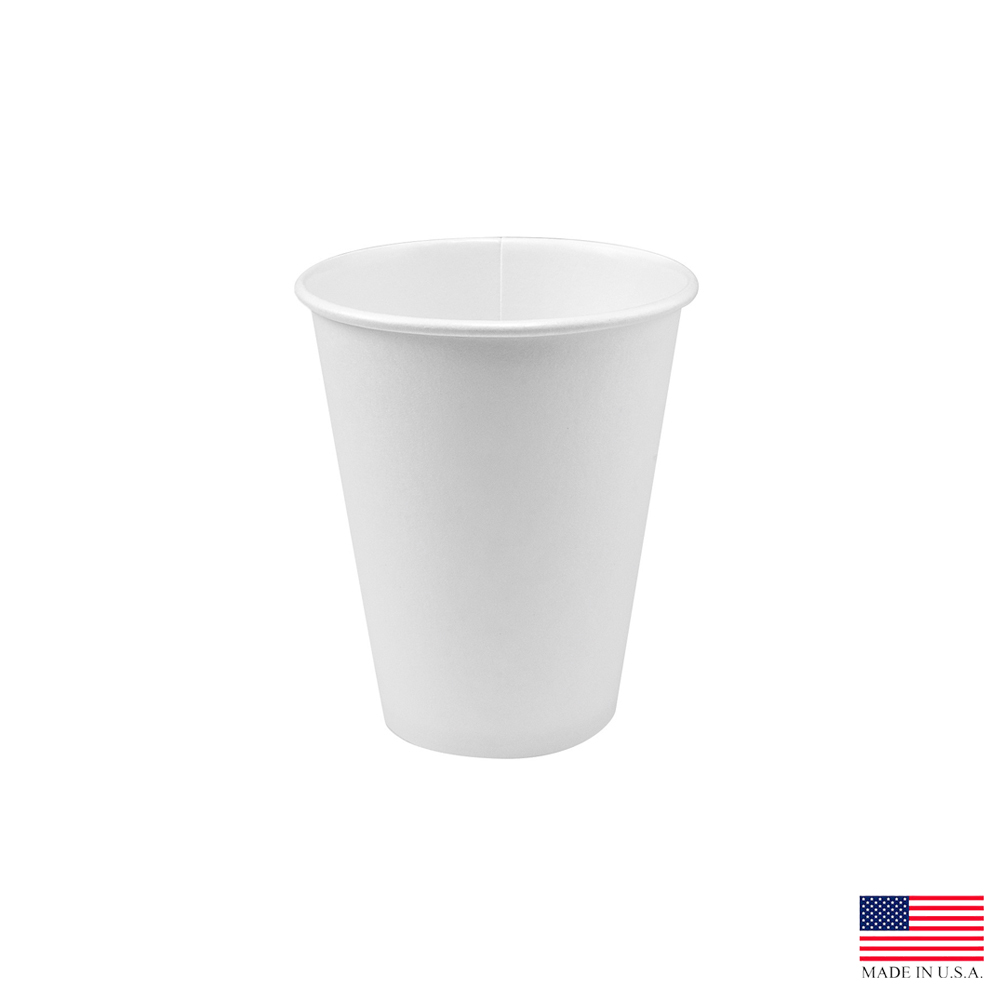 378W-2050 White 8 oz. Poly Coated Paper Hot Cup 20/50 cs