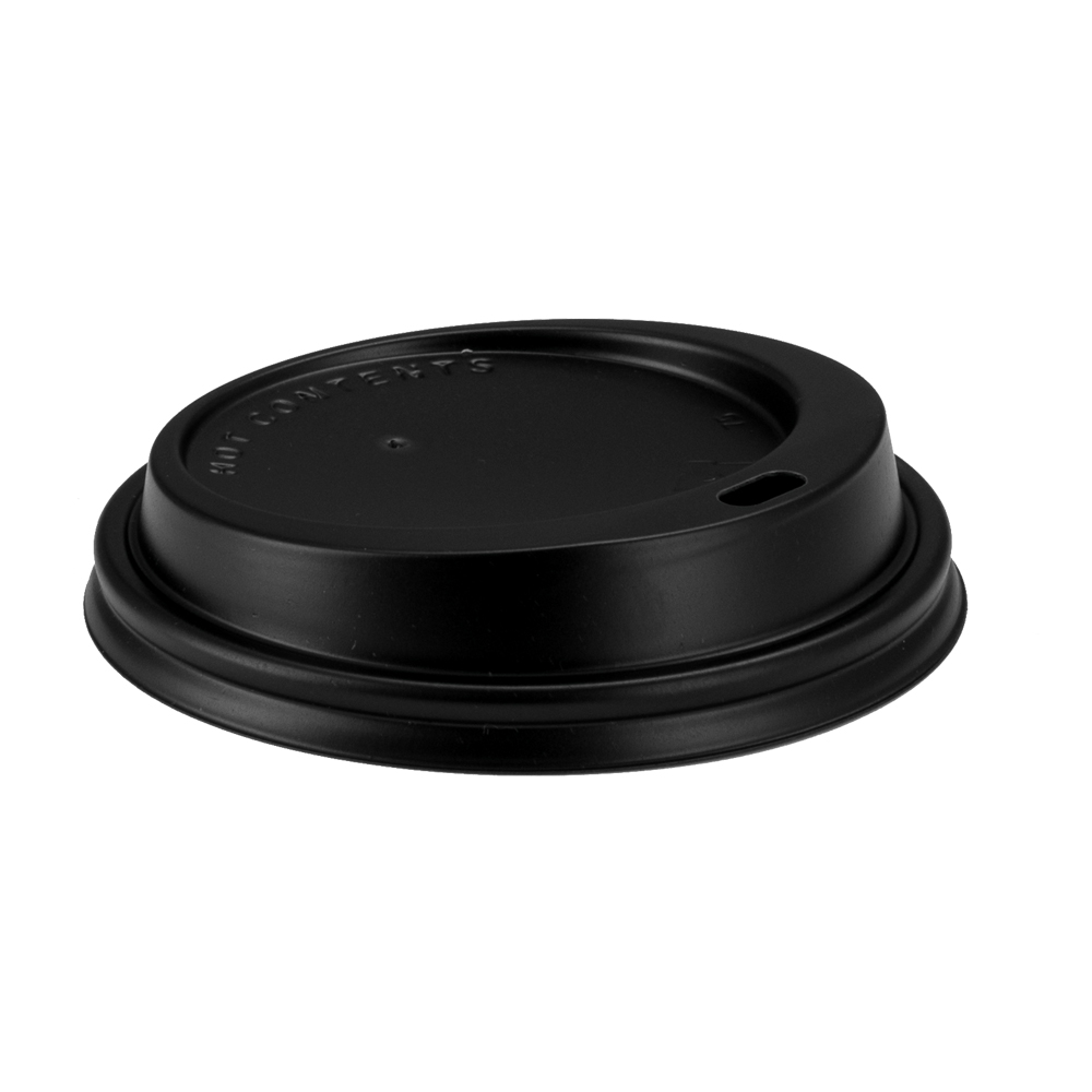 HCDLB Black 10-16 oz. Traveler Dome Lid with Sip Hole for Fresh Cups 20/50 cs