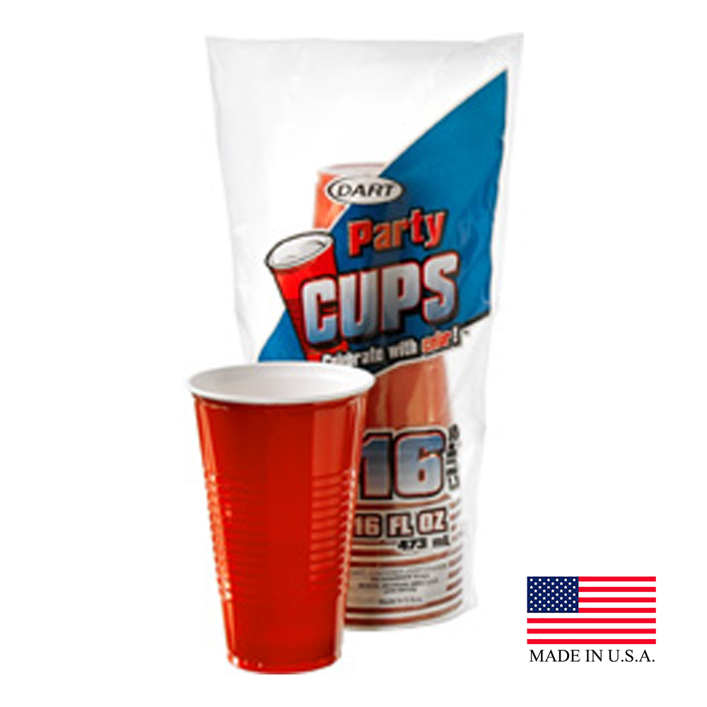 Y16R16PFP-0011 Red 16 oz. Plastic Party Cold Cups 48/16 cs
