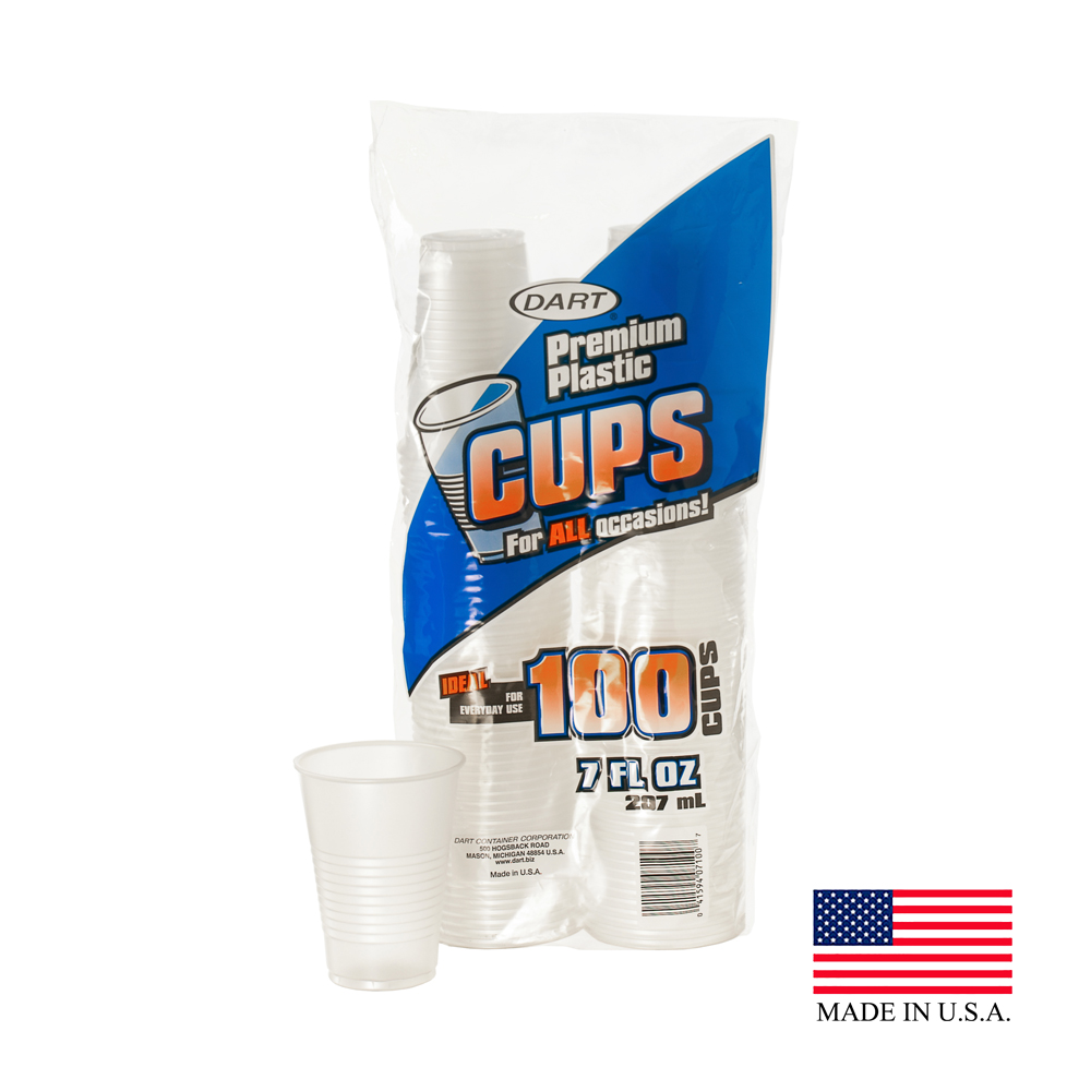 Y7100-0100 Translucent 7 oz. Premium Plastic Cold Cups 12/100 cs