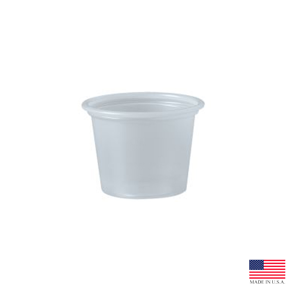 P100N Translucent 1 oz. Plastic Souffle Cup 10/250 cs