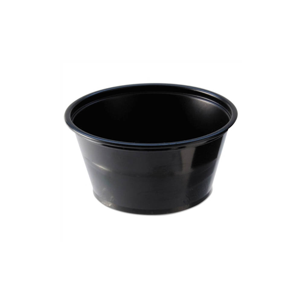 9505137 Black 2 oz. Plastic Souffle Cup 20/125 cs