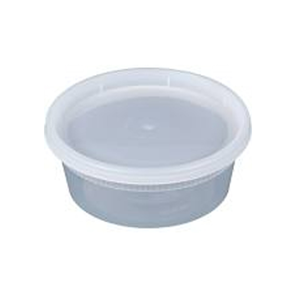 YL2508 Delitainer Clear 8 oz. Plastic Deli Container and Lid Combo 240/cs