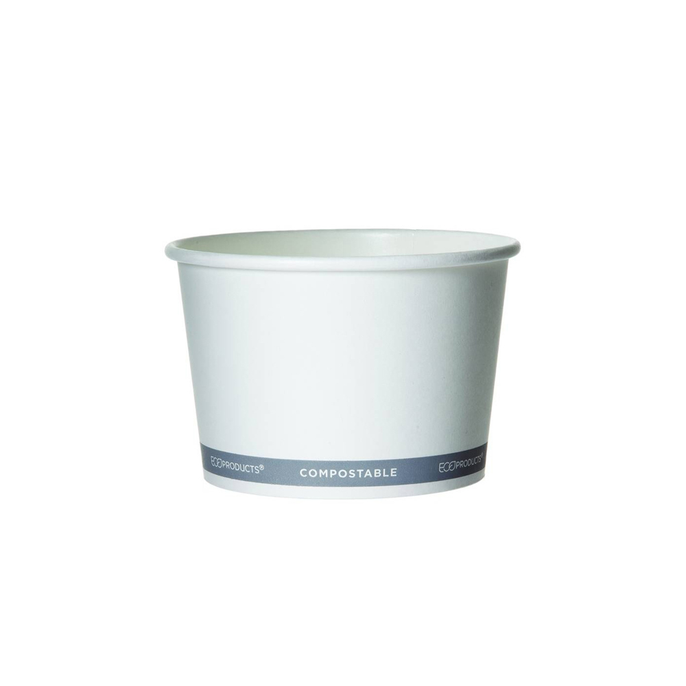 EP-BSC8-MB White 8 oz. Minimally Branded          Compostable Soup Container 20/50 cs