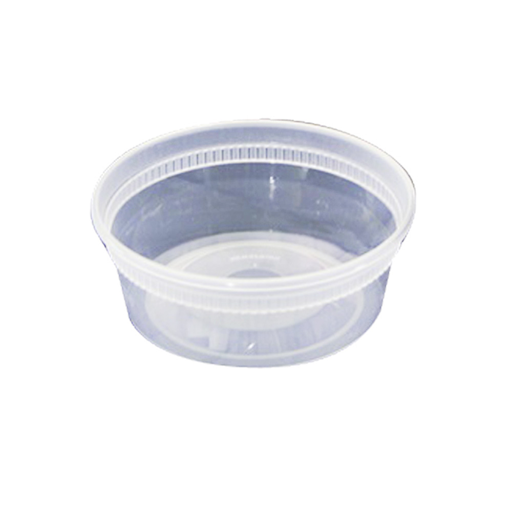 L5008Y Delitainer Clear 8 oz. Extra Heavy Plastic Microwavable Deli/Soup Container Bulk 480/cs
