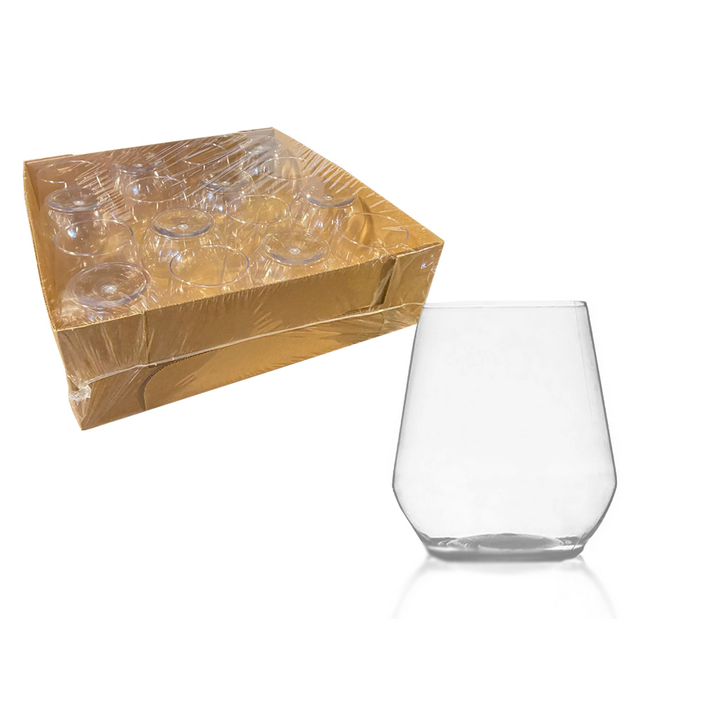 RESSGL12 Reserv Stemless Glass 12 oz. Clear Plastic 4/16 cs