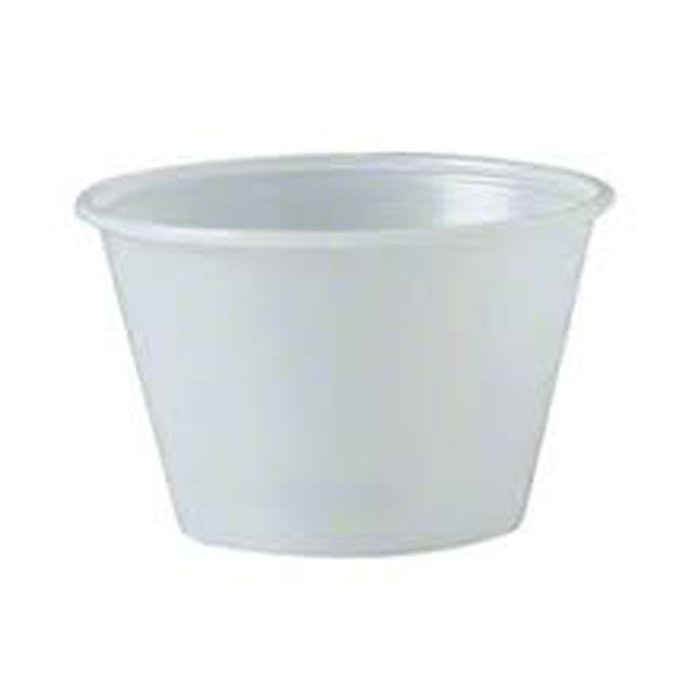 9500517 Translucent 4 oz. Plastic Souffle Cup 20/125 cs