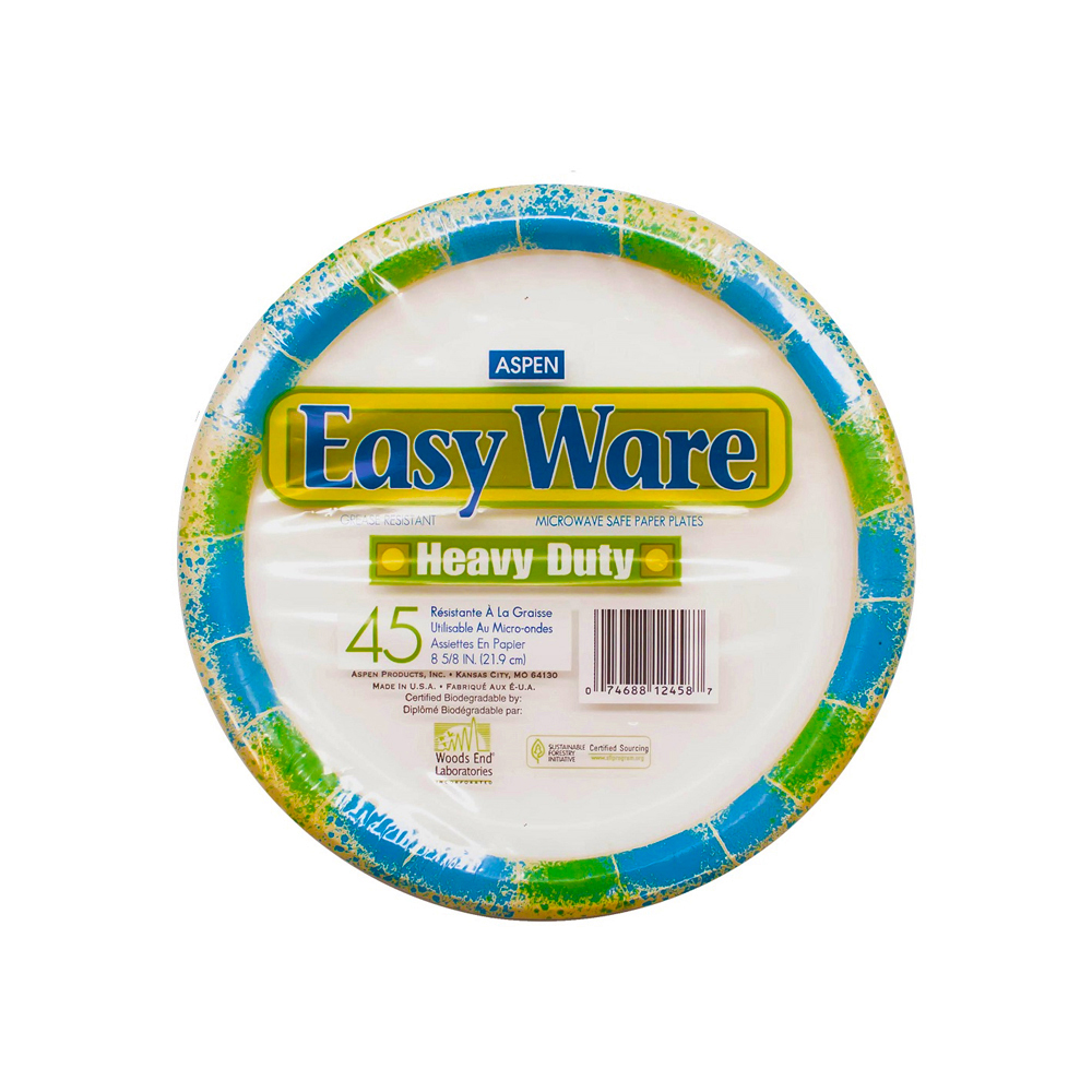 12458 Easy Ware Design 8.75" Heavy Duty Coated Paper Plate 12/45 cs