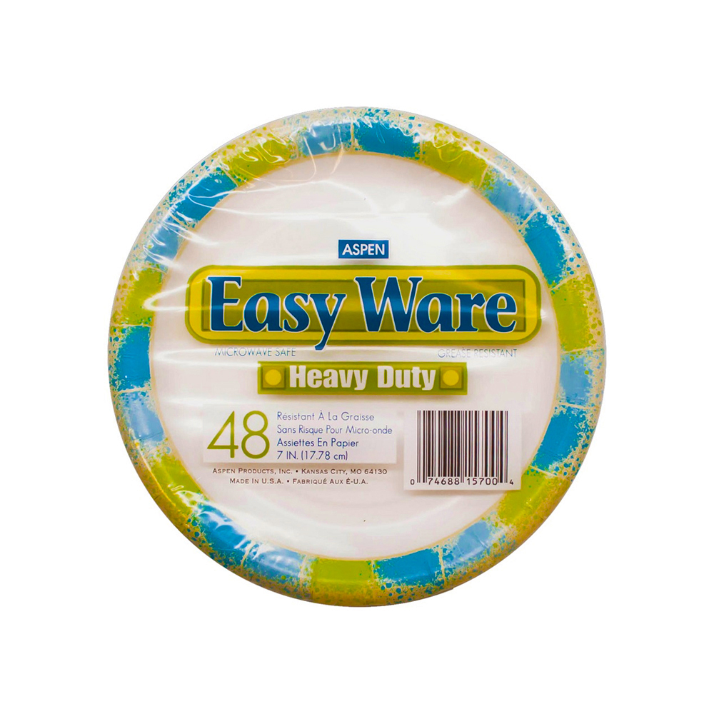 342300/15700 Easy Ware Design 7" Heavy Duty Coated Paper Plate 12/48 cs - 342300/15700 7" CTD PPR PLATE