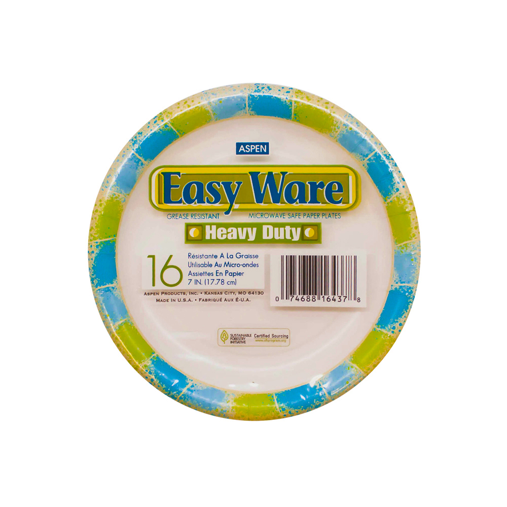 16167-4 Easy Ware Design 7" Heavy Duty Coated Paper Plate 16/16 cs