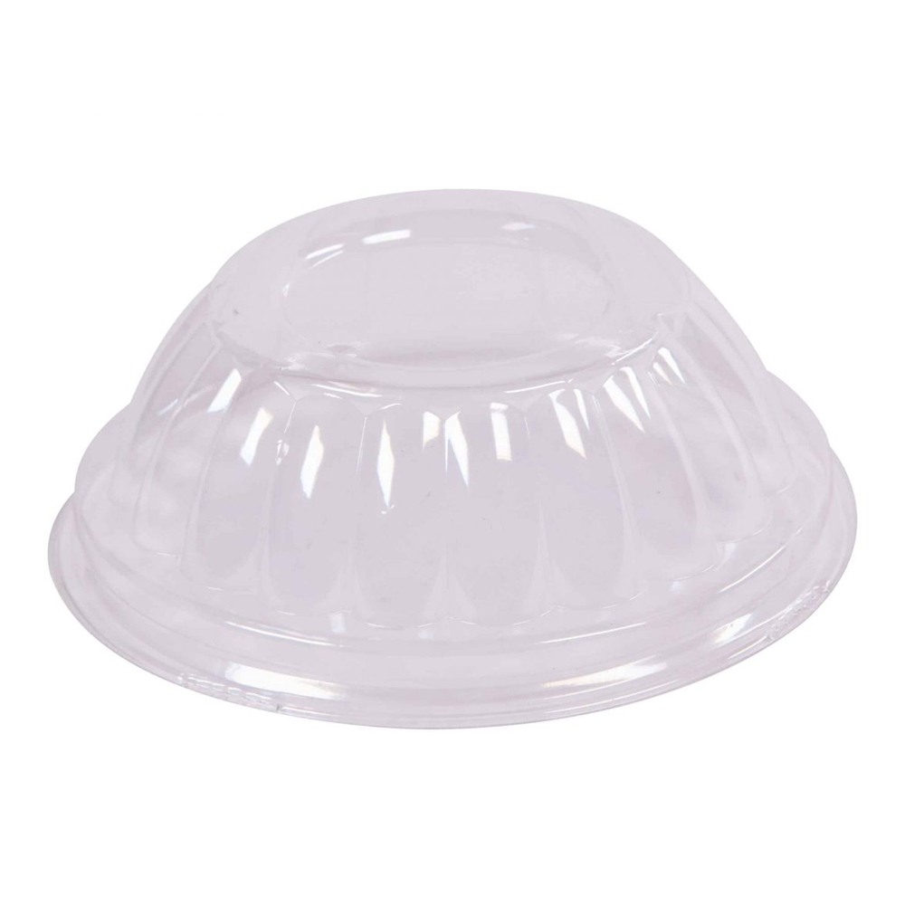 L42 Clear 4.125"x4.125"x1" Polystyrene Dome Lid 20/100 cs - L42 CL DOME LID FOR 400 SERIES