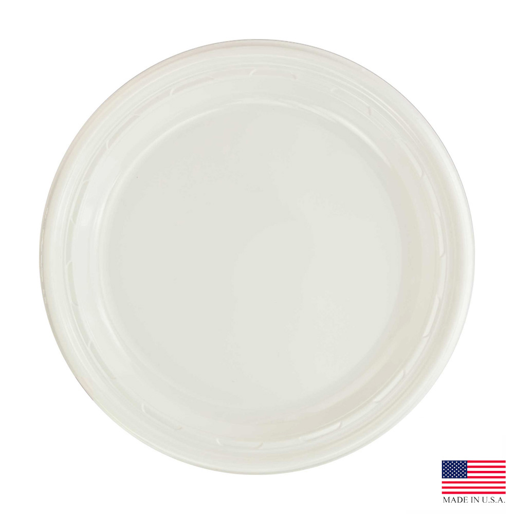 9PWF Famous Service White 9" Impact Polystyrene   Plate 4/125 cs