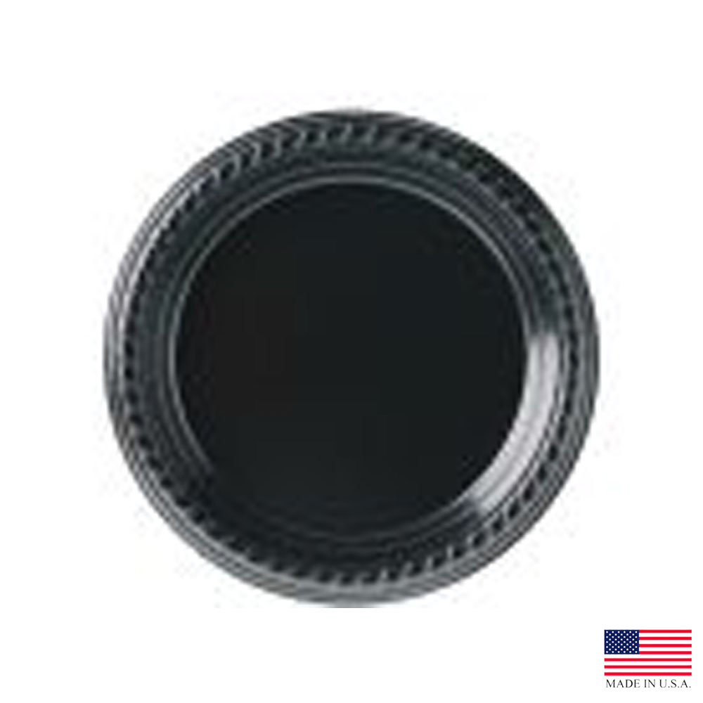 P75E-0099 Black 7.5" Plastic Plate 25/40 cs