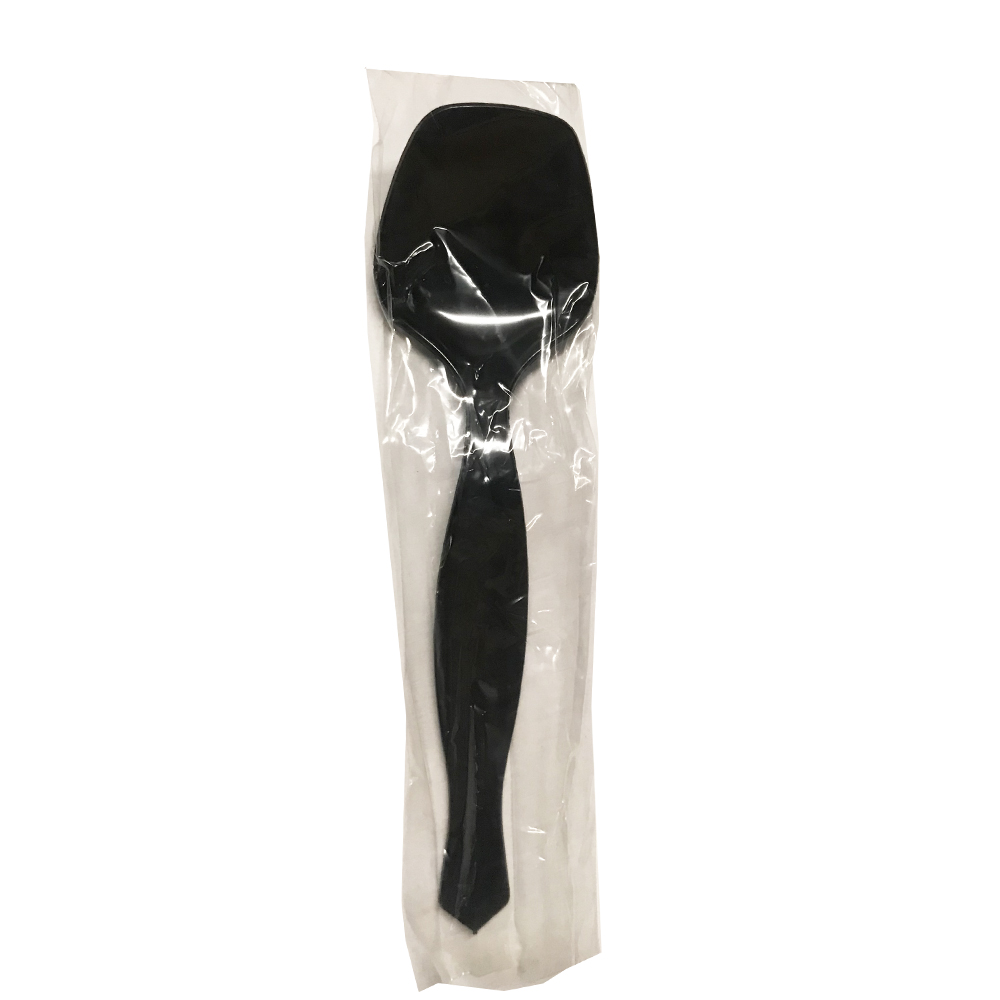 CSS3302 Black Wrapped Plastic Serving Spoon 72/cs - CSS3302 BLK SERVING SPOON /BAG