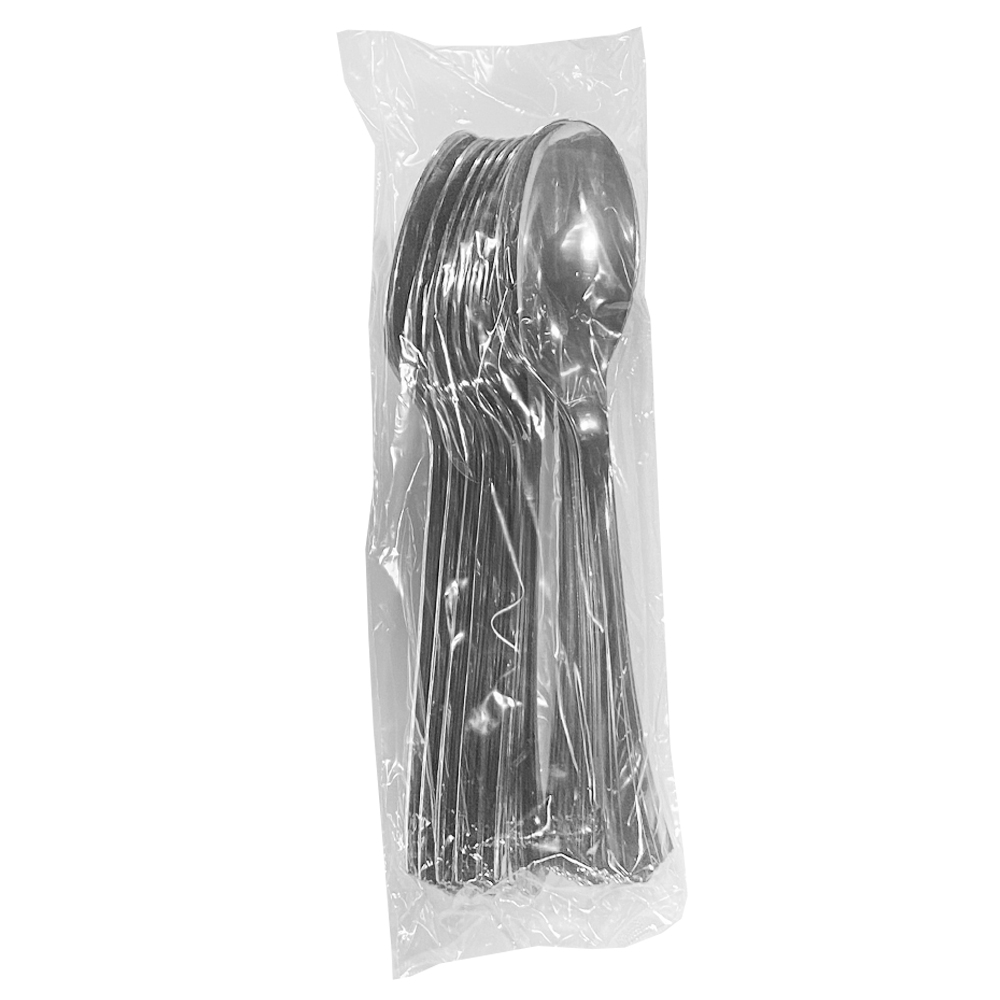 RFVSP10 Reflections Silver 10" Plastic Serving Spoon 6/10 cs