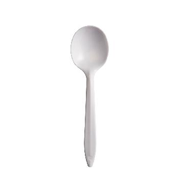 SU6OW Style Setter White 6" Soup Spoon Medium     Weight Polypropylene Bulk 1000/cs - SU6OW WHT DART MED WT SOUPSPON