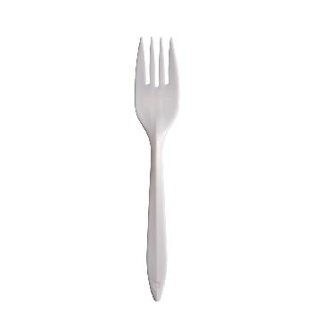 F6OW Style Setter White 6" Medium Weight          Polypropylene Fork Bulk 1000/cs
