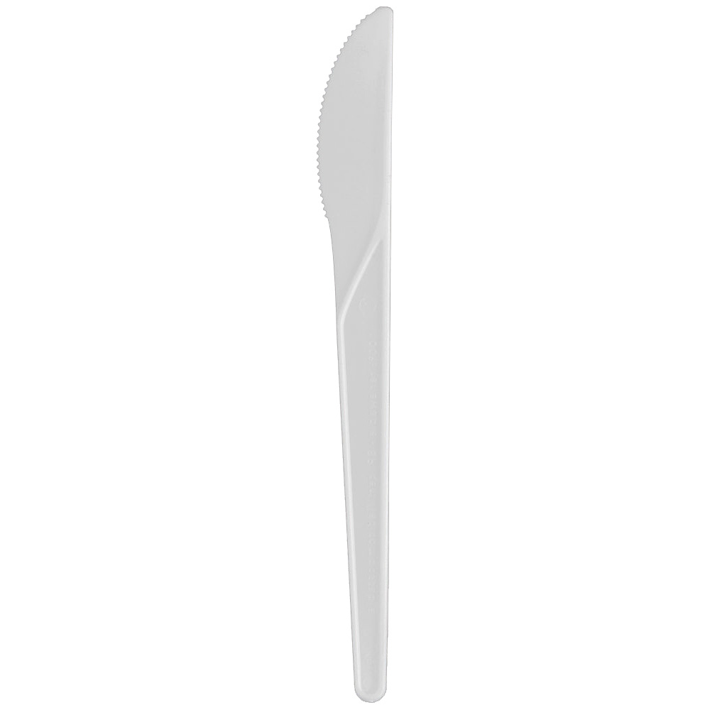 EP-S011-W Plantware Wrapped 6" Knife White High   Heat Compostable 1000/cs
