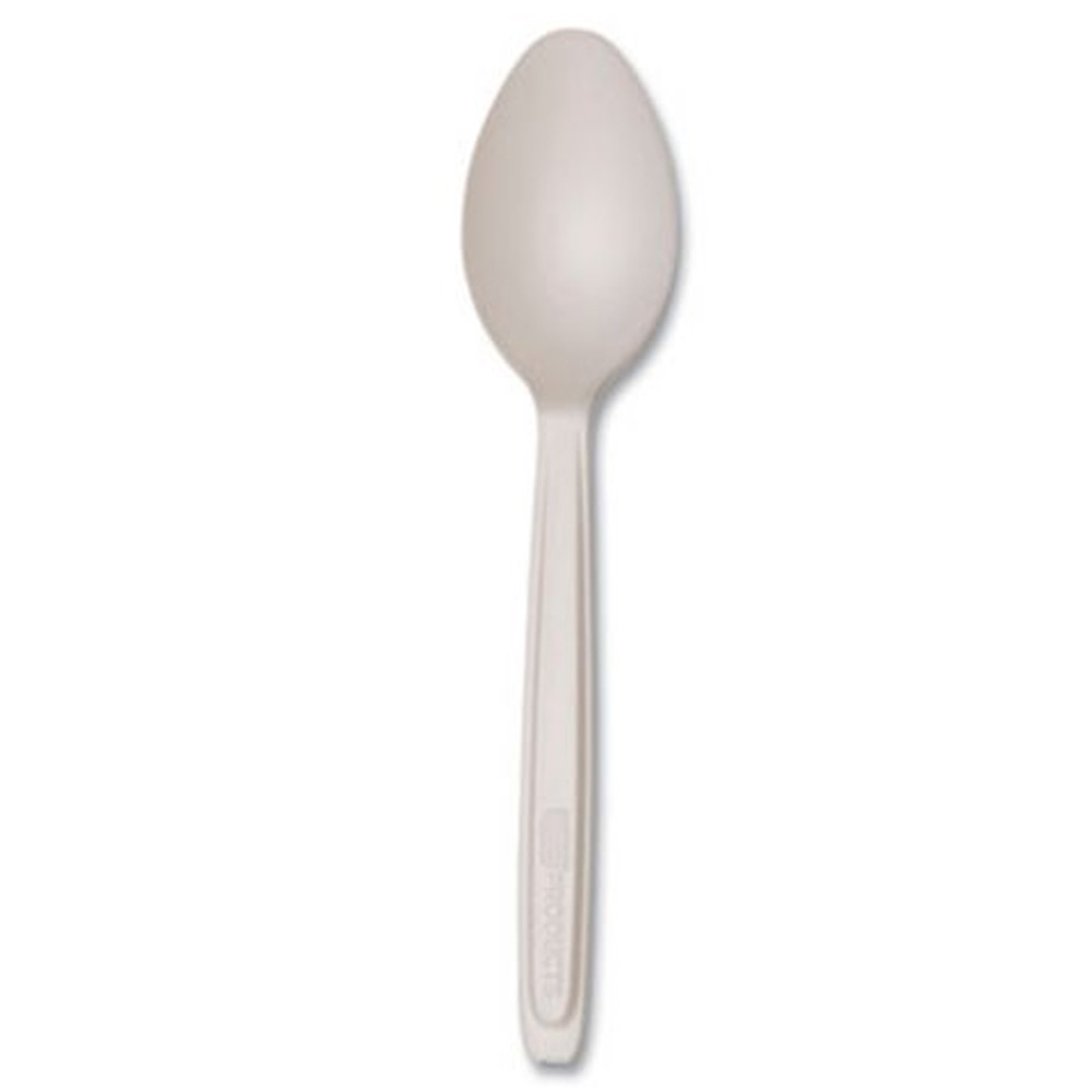 EP-CE6SPWHT Cutlerease 6" Dispensable Spoon White Compostable 24/40 cs