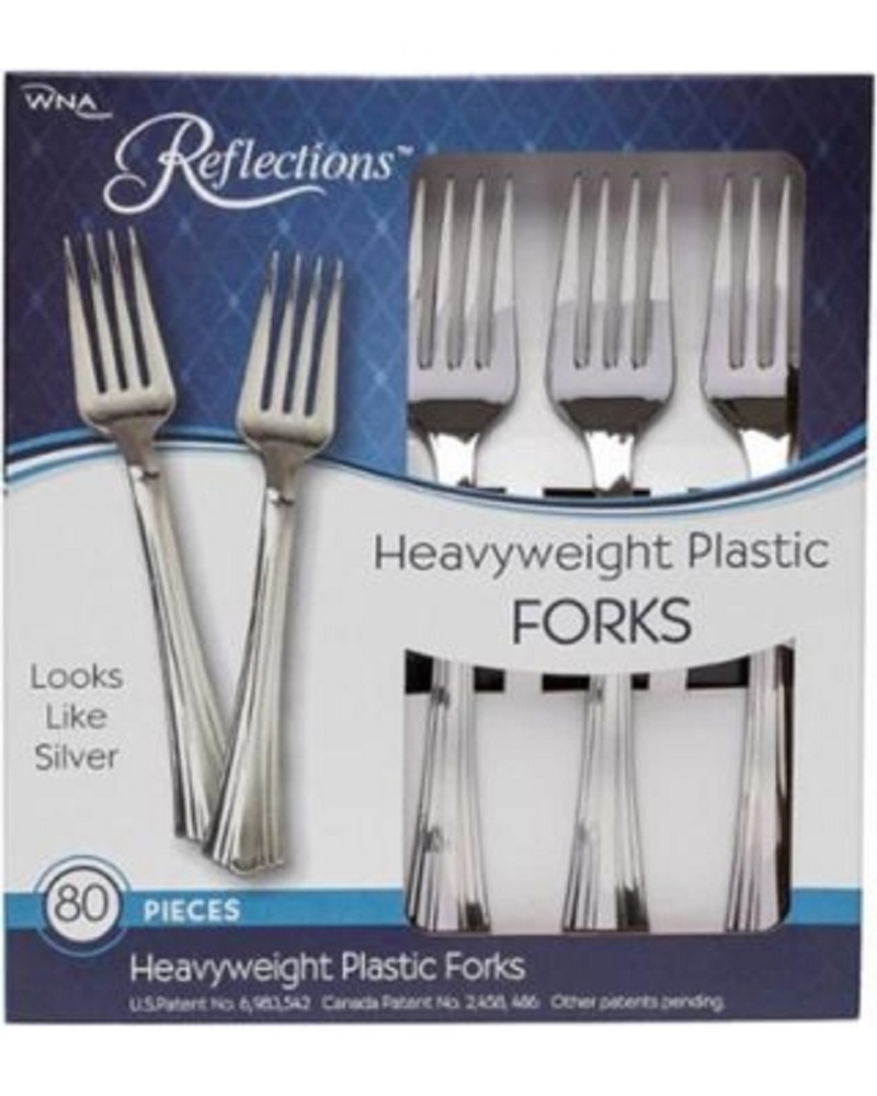 61080 Reflections Boxed Fork Silver Heavy Weight Plastic 10/80 cs