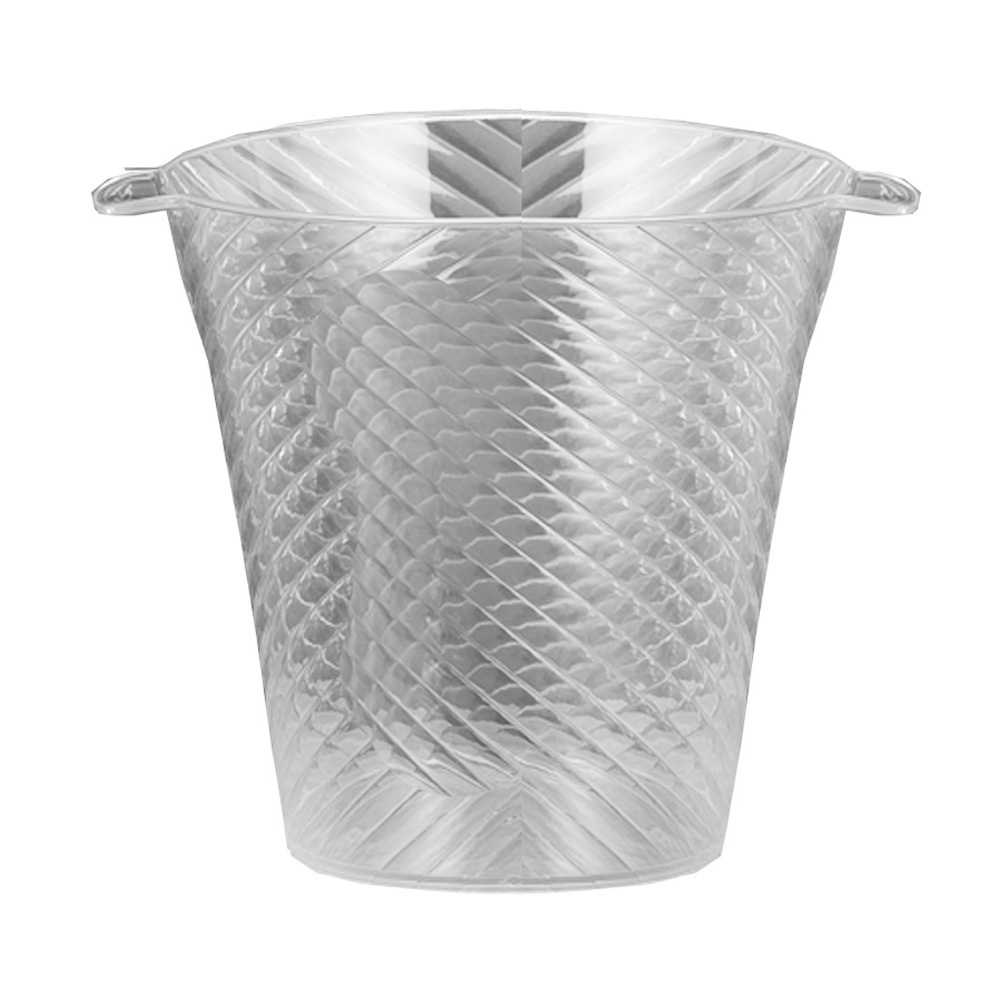 728 Clear 144 oz. Plastic Swirl Ice Bucket 12/cs