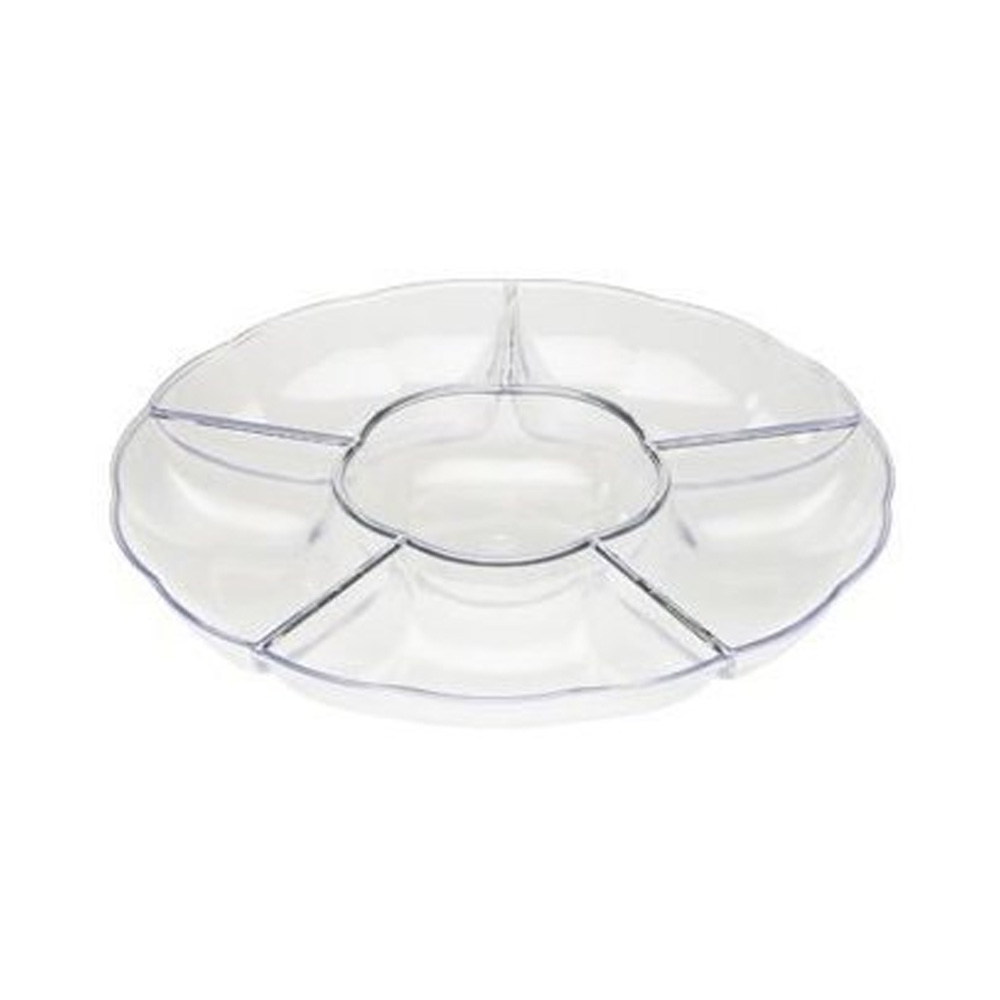 MPI10126C Sovereign Clear 12" Plastic Sectional Tray 12/cs