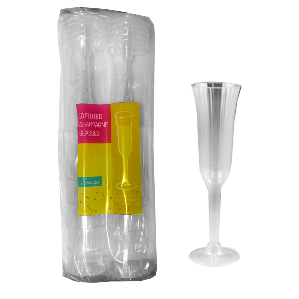 MPI92000 Sovereign Champagne Flute 4 oz. Clear Plastic 2pc 10/10 cs