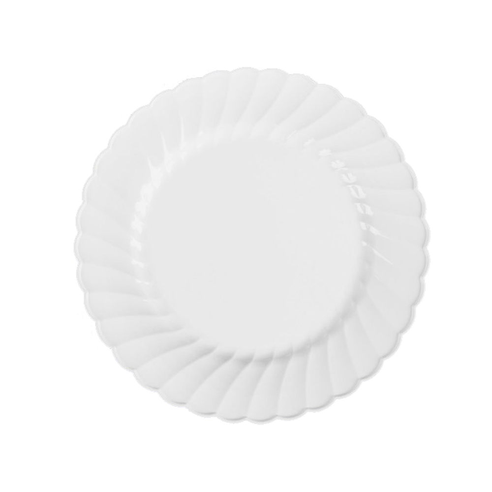 CW9180W Classicware White 9" Plastic Scalloped Plate 10/18 cs - CW9180W 9"WH CLASSICWPLT 10/18