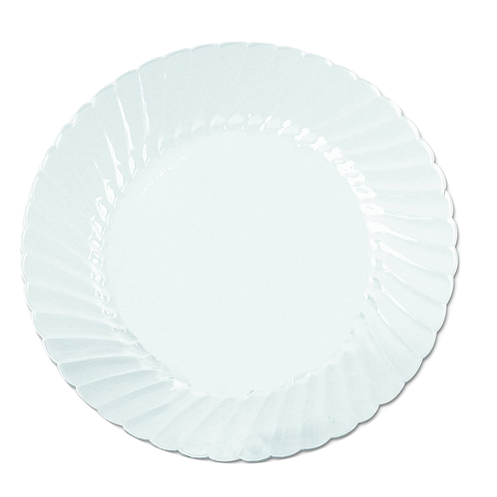 CW10144 Classicware Clear 10.25" Plastic Scalloped Plate 8/18 cs - CW10144 10.25"CL CLASSCPLT8/18