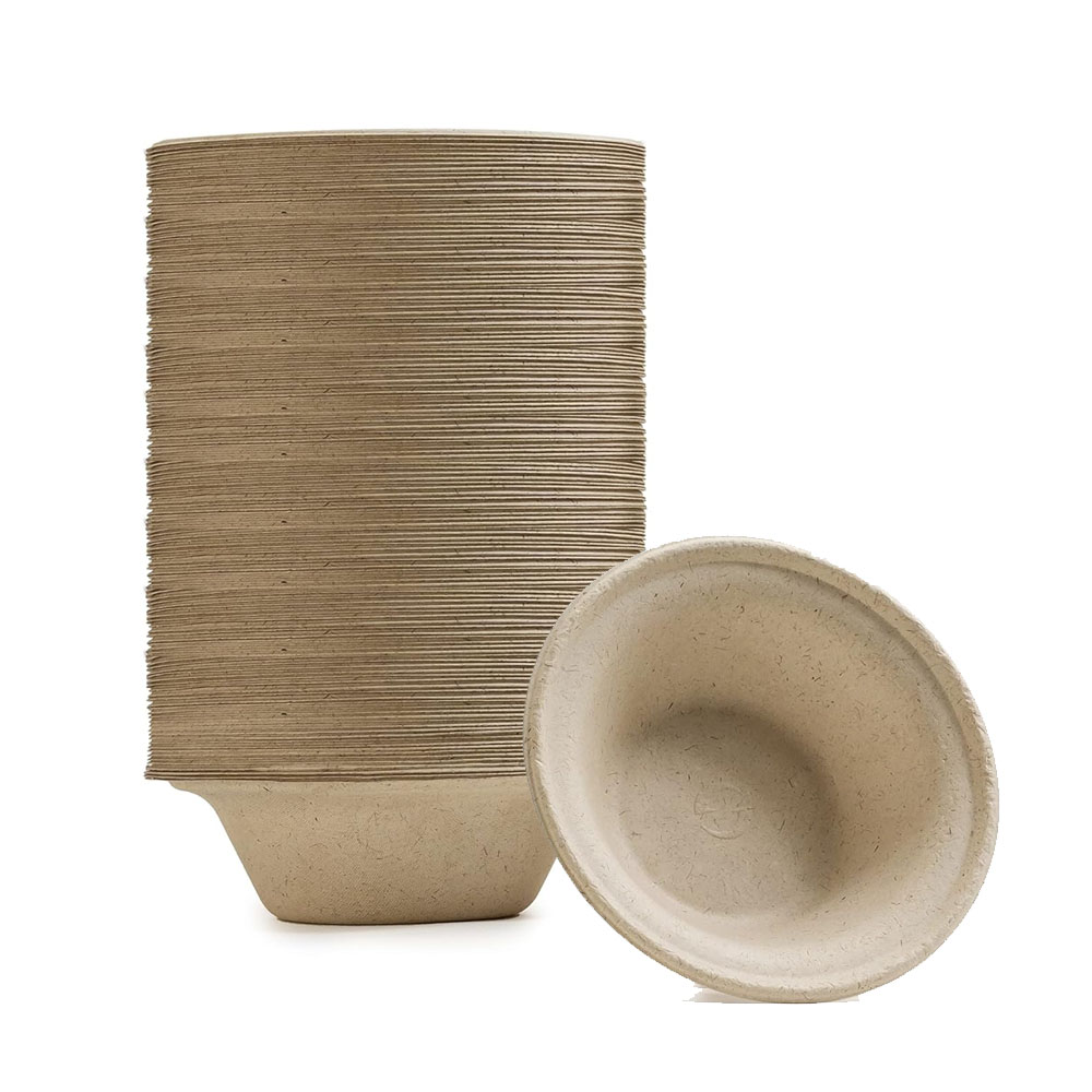 OV-BL12 Beige 12 oz. Bagasse Bowl 8/125 cs - OV-BL12 12z BEIGE BAGASSE BOWL