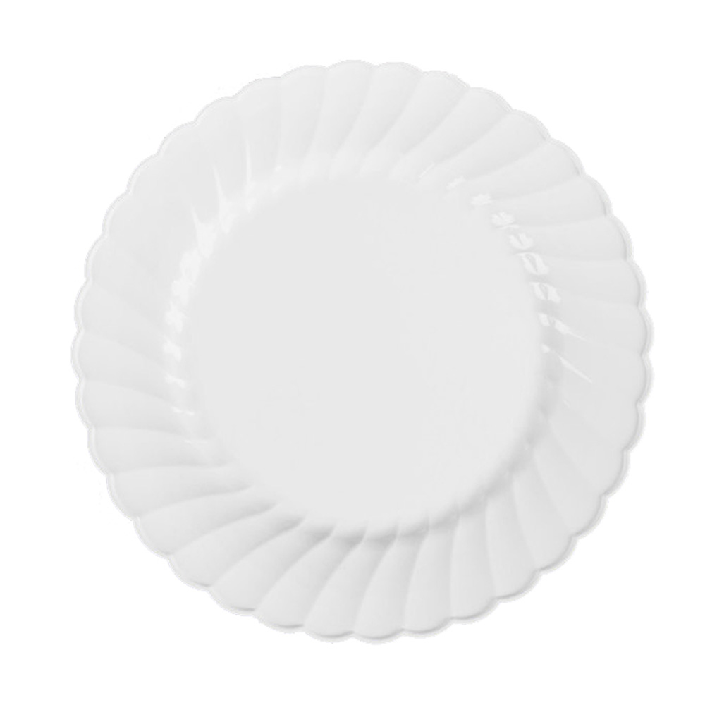 CW10144W Classicware White 10.25" Plastic Scalloped Plate 8/18 cs - CW10144W 10.25"WH CLASSPLT8/18