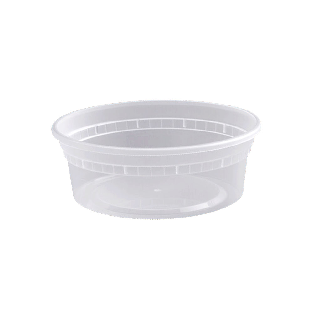 D8B Natural 8 oz. Round Polypropylene Container   5/100 cs - D8B RND NAT PP DELI CONTAIN 8z