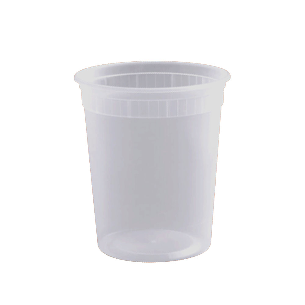 D32B Natural 32 oz. Round Polypropylene Deli Container 5/100 cs - D32B RND NAT PP DELI CONT 32z