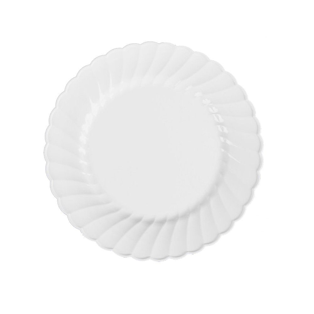 CW6180W Classicware White 6" Plastic Scalloped Plate 10/18 cs - CW6180W 6"WH CLASSICWPLT 10/18