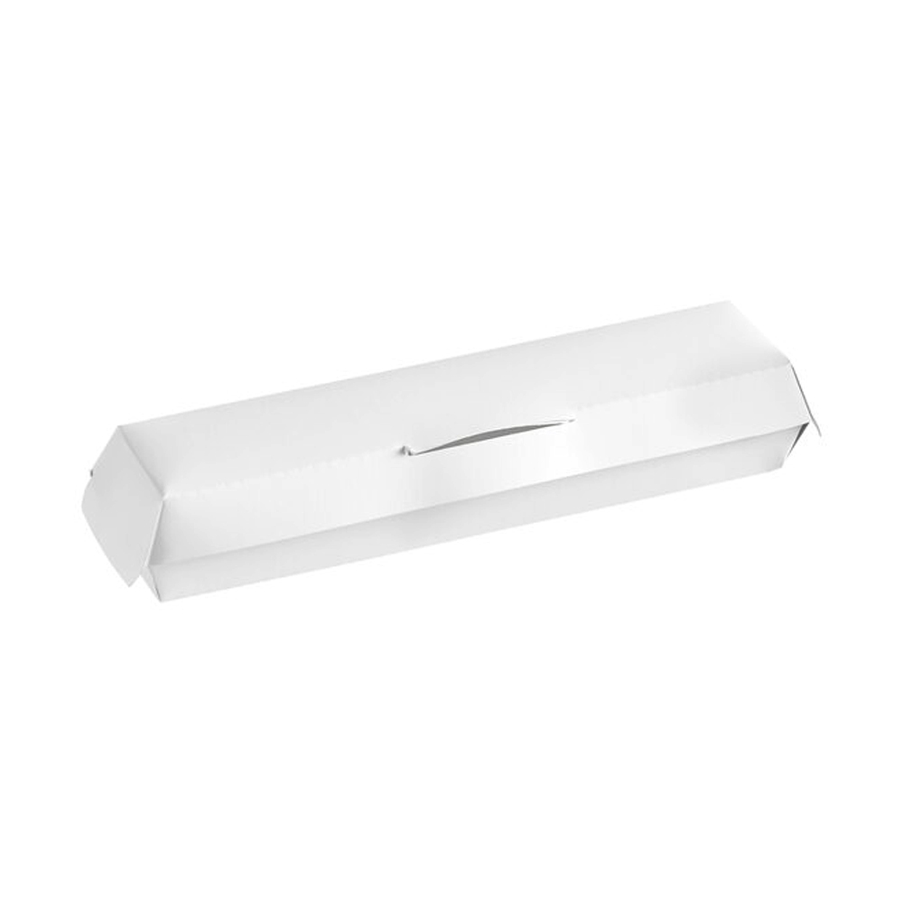 0717SC White SBS Footlong Hinged Hot Dog Container400/cs