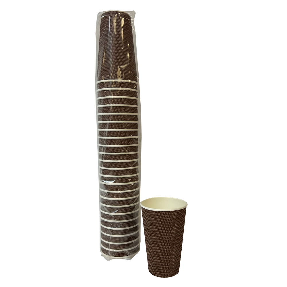 RW16 Brown 16 oz. Mayfair Ripple Wall Paper Hot Cup 20/25 cs