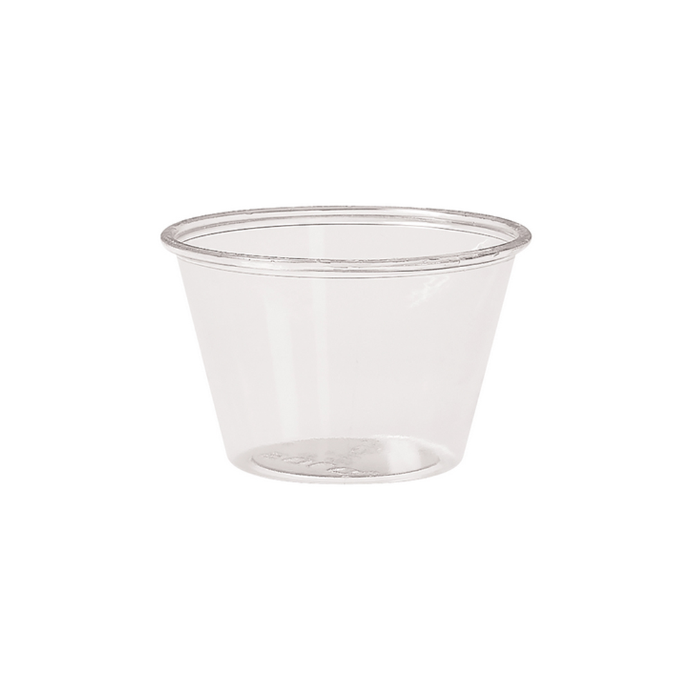 T400 Clear 4 oz. Plastic Souffle Cup 20/125 cs
